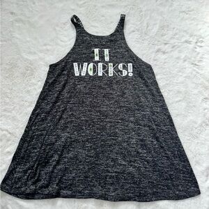 I Work! Heathered Black Women's Tank Top